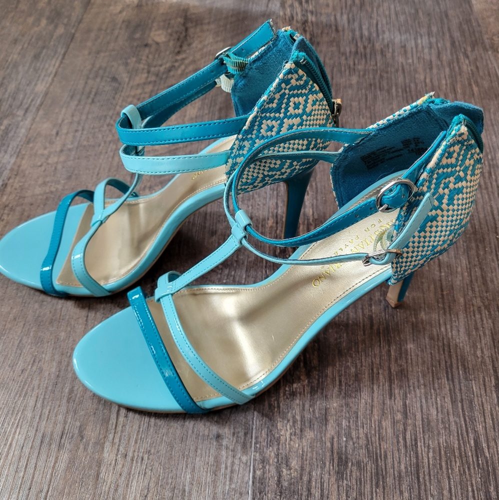 Christian Siriano Heels Size 9.5 Blue/ Teal New